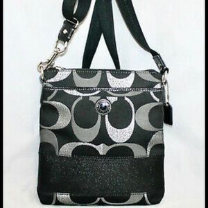 COACH Signature Strip Lurex Crossbody Swingpack